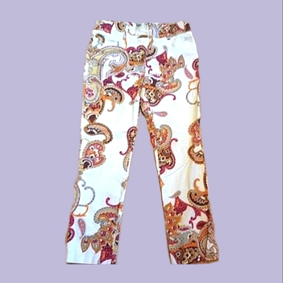 Cachè White Paisley Straight Pants - Picture 2 of 5